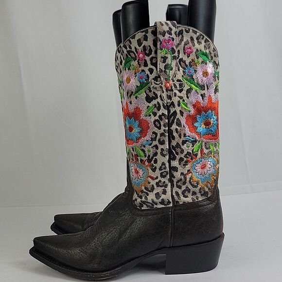 Macie Bean Womens Snow Leopard Smokey and The Bandit Western Boots - Picture 6 of 13